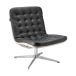 1898 Fauteuil Loholm avec fonction pivotante Noir cuir huilé-Bern Beige 0341