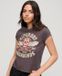 Superdry T-shirt met kapmouw en grijze biesjes