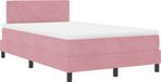 vidaXL Boxspringbed met matras roze 120 x 190 cm fluweel