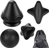 oCreon Set van 4 triggerpuntmassageproducten: triggerpuntstaven, zuignap, ronde fascia-bal