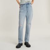 G-Star Viktoria High Straight Wmn Jeans Coton 100% Sun Faded Ripped Mirage Blue