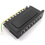 1aTTack.de 367452 Patchpaneel CAT6 8 poorten zwart verdeelpaneel LSA+ aansluittechnologie netwerkdistributie - RJ45 - TIA 568 A/B - zwart