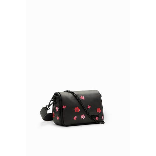 Desigual Crossbody Bag with Floral Print - Black