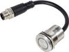 Tru Components TC-12835308 TC-PS223P10YSSG12T M12 MALE CONNECTOR Piëzotoets 24 V 0.2 A 1x uit/(aan) Moment Groen (Ø) 28.5 mm