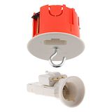 Zenitech DCL Center Point Kit Voor Plafondplaten - Ø65mm Met Plug, E27 Fitting En Haak - Eenvoudige Installatie Voor Verlichtingsarmaturen Op Holle Wanden - Rood - Compleet Kit