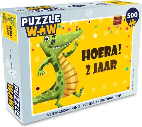 MuchoWow Puzzel Verjaardag kind - Cadeau - Dinosaurus - Legpuzzel - Puzzel 500 stukjes