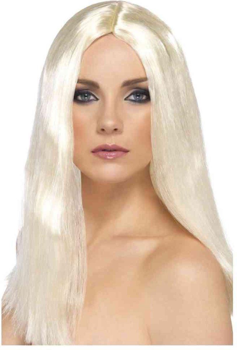 Widmann Lange blonde pruik voor dames - Verkleedpruik - One size