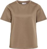 Vila Viloana S/S Light Scuba Top 14118971 Brown Lentil Dames Maat - S