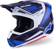 Alpinestars S-M7 Rise Blauw Wit Crosshelm