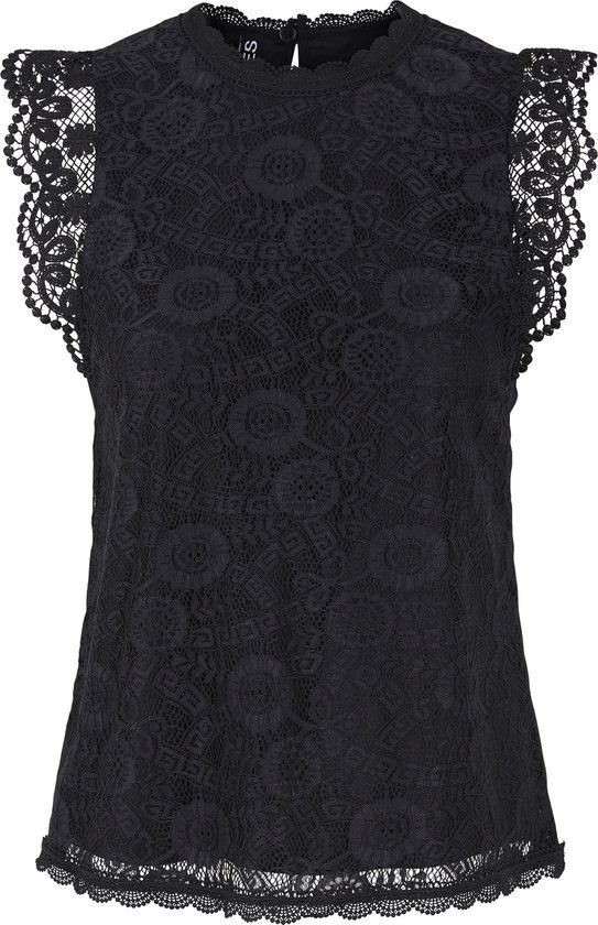 PIECES PCOLLINE Lace Top - Black
