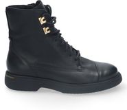 Durea 9837 H Hoge sneakers Veterboots Dames Zwart Leer Maat 37.5
