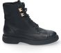 Durea 9837 H Hoge sneakers Veterboots Dames Zwart Leer Maat 37.5