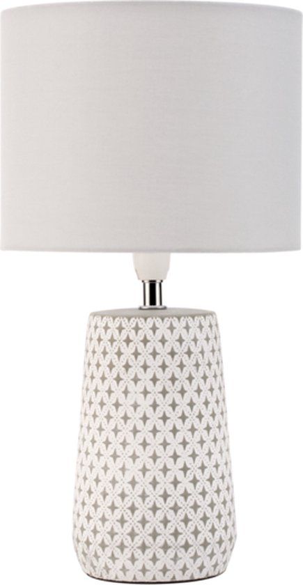 Pauleen Pretty Purity Tafellamp - E14 - 20W - Grijs/Wit - Ø 20.5 cm
