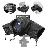 NEEWER Camera regenhoes, klein formaat duurzame nylon regenjas compatibel met Canon Sony Nikon DSLR spiegelloze vlog camera en lenzen binnen 200 mm, met mouwen, trekkoorden, kijkvenster, PB003