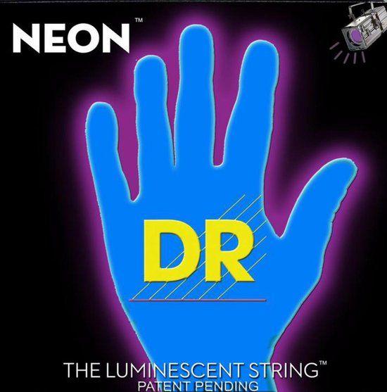 DR Strings NBB-45 Hi-Def Neon Blue Bass Guitar Strings - 45-105