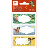 APLI Kids 19019 Super Heroes schoollabels, ideaal voor het identificeren van boeken en voorwerpen, 3 verschillende designs, 9 etiketten