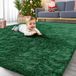 Tapis sans marque - Lavable à poils longs - pour salon - Vert foncé 240 x 340 cm