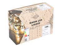 HIT trading Kerstverlichting LED bolletjes 100 lampjes 10m, warm wit