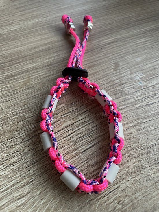 Tekenband Hond - Vlooienband - EM-X Kralen - Roze/Paars - 20/24 cm