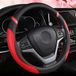 Cxtiy Stuurhoes voor dames, lederen universele stuurhoes voor auto, 38 cm (rood)