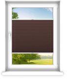 time4blinds - Plisségordijn zonder boren op maat gemaakt - Vouwgordijn - Plisségordijn privacy en zonwering - Eenvoudige installatie - Kant-en-klaar plisségordijn - 40x200 cm - Klassiek bruin
