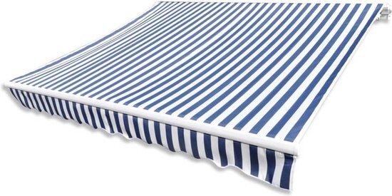 vidaXL Luifeldoek 500x300 cm canvas blauw en wit