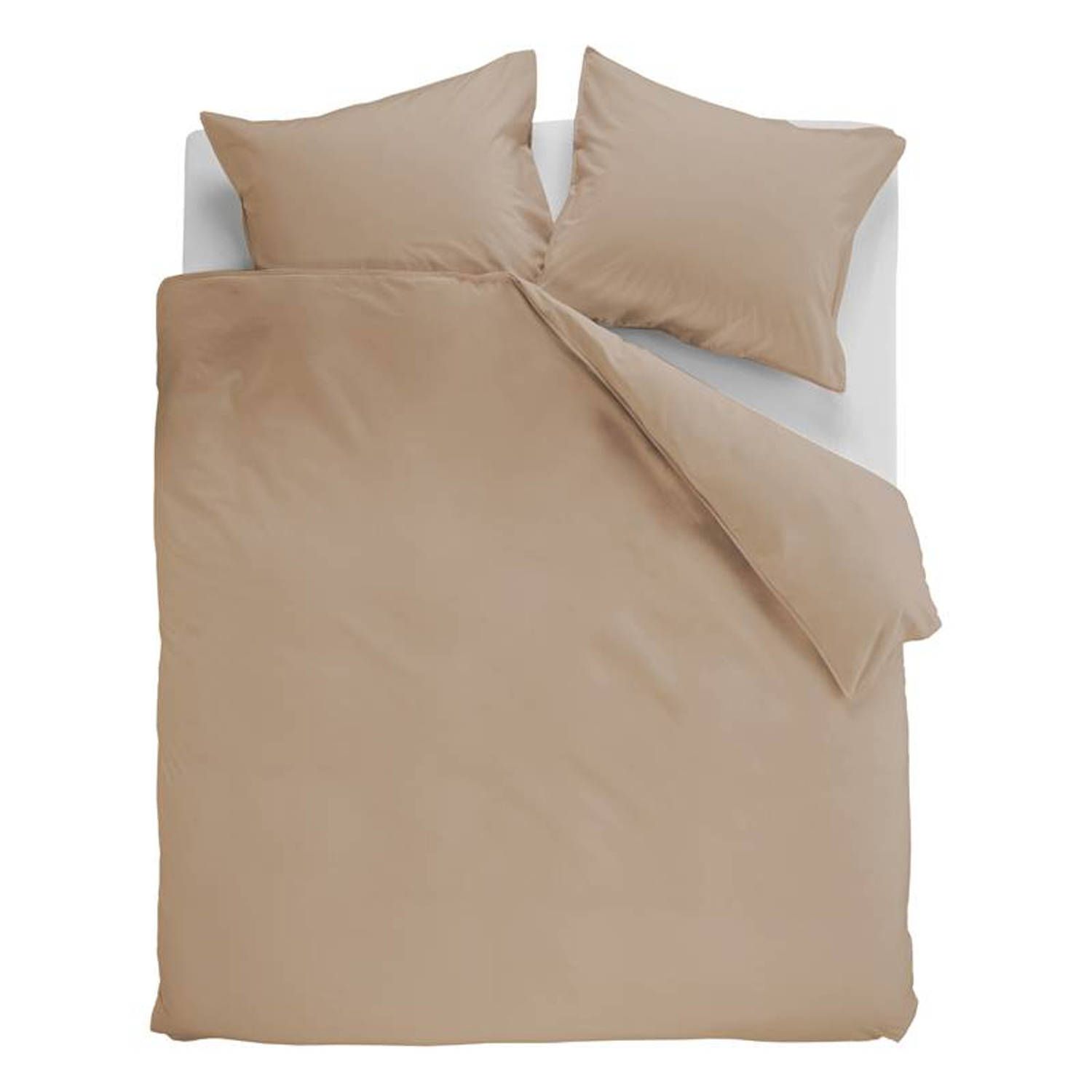 Ambiante Cotton Uni Dekbedovertrek - Extra breed - 260x200/220 cm - Khaki