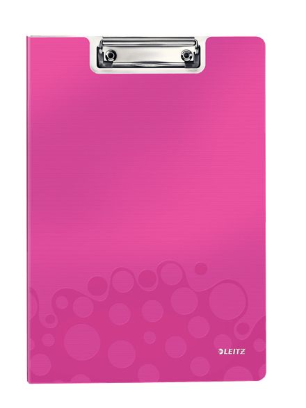 Leitz WOW Clipfolder A4 with Cover - Metal/Polyfoam - Pink