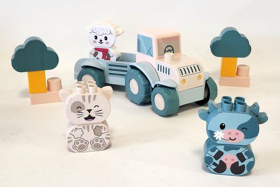 Ecoiffier Abrick Ecoiffier baby tractor met dieren - bouwset 25-delig speelgoed.