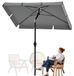 StarTech Balkonscherm Balkonscherm - Rechthoekige parasol - 192 x 117 cm - UV50+ - Kantelbaar - In hoogte verstelbaar - Metalen stang - Grijs