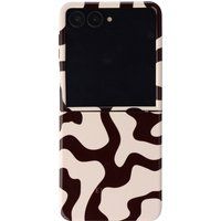 Selencia Hoesje - Geschikt voor Samsung Galaxy Z Flip 8 - Backcover met Magnetische Ring - Art Wave Black