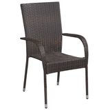vidaXL Ensemble de jardin 3 pièces, marron et noir