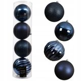 Kaemingk Decoris Grote Blauwe Kerstballen 14 cm Onbreekbaar 4 stuks