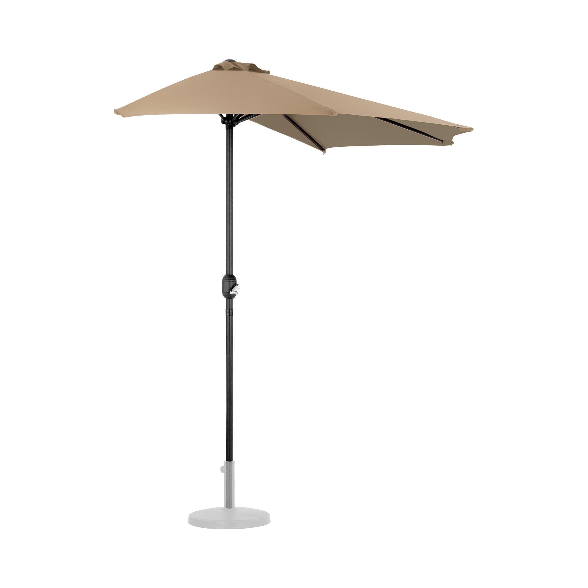 Uniprodo Halve parasol - Crème - vijfhoekig - 270 x 135 cm