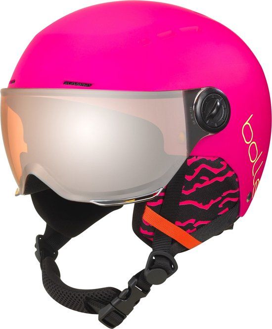 Bolle Quiz Visor Skihelm - Unisex - Roze/Oranje - XS