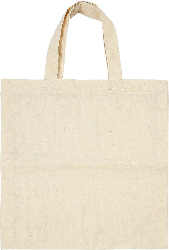 Creotime Draagtas - 27,5x30 cm - 5 stuks - Licht naturel