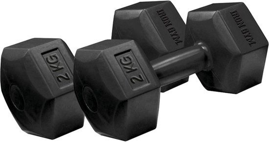 Iron Gym Dumbbell Set - 2x 2 kg - Black - Cast Iron - Fitness Accessory