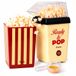 Fisura Originele "Ready to pop" popcornmachine, elektrische popcornmaker met hete lucht zonder olie, klaar in 3 minuten, inclusief maatlepel en emmer van 2 liter