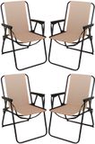 Redcliffs Klapstoel unica - 4x - beige - voor kinderen - 75 x 38 cm - metaal/polyester - campingstoel / tuinstoel
