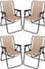 Redcliffs Klapstoel unica - 4x - beige - voor kinderen - 75 x 38 cm - metaal/polyester - campingstoel / tuinstoel