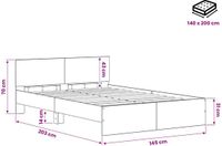 vidaXL Bedframe met Hoofdeinde Oud hout 140 x 200 cm Bewerkt hout