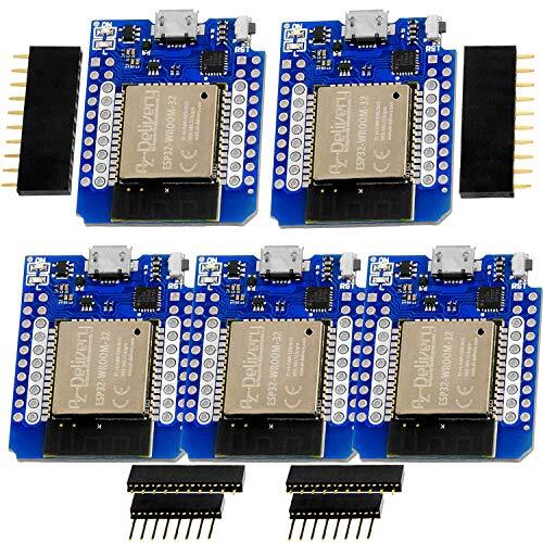 AZ Delivery 5 x ESP32 D1 Mini NodeMCU WiFi Microcontroller ESP32-WROOM-32 Module compatibel met Arduino inclusief E-Book!