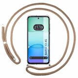 Tumundosmartphone Transparante beschermhoes voor Xiaomi Poco M6 4G, met koord in camelbruin