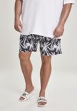 Urban Classics Palm Swim Shorts Heren Zwart/Wit S