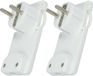 Prise plate mise à la terre - Lot de 2 - Gain de place - Sortie de câble à 90 degrés - Schuko 16A 250V peu encombrant (blanc)
