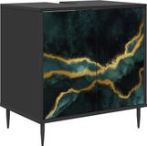 vidaXL Badkamerkast WIJHE Zwart eiken 60 x 40 x 61 cm Bewerkt hout