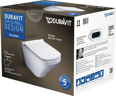 Duravit DuraStyle Toilet set wall mounted wit keramiek 34cm 37cm 54cm