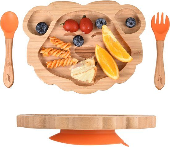 Pencilluxe® Bamboe Baby Bord (Leeuw) - Kinderservies set - 3 Delig
