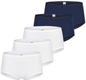 Speidel Dames slip / onderbroek 5 pack Cotton & More Wit/Donkerblauw Effen XXL (44)