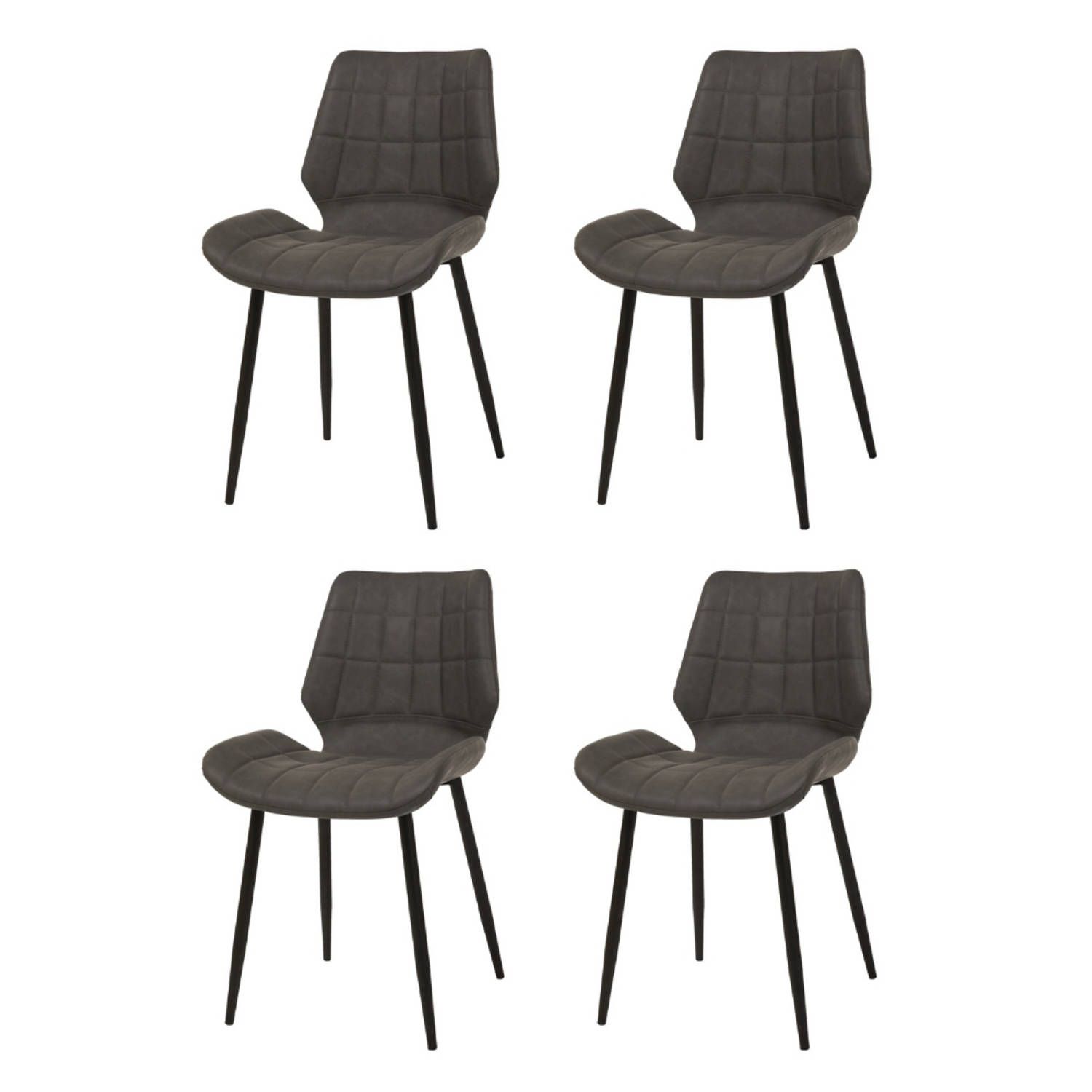 WAYS. eetkamerstoelen - antraciet - 4 stuks